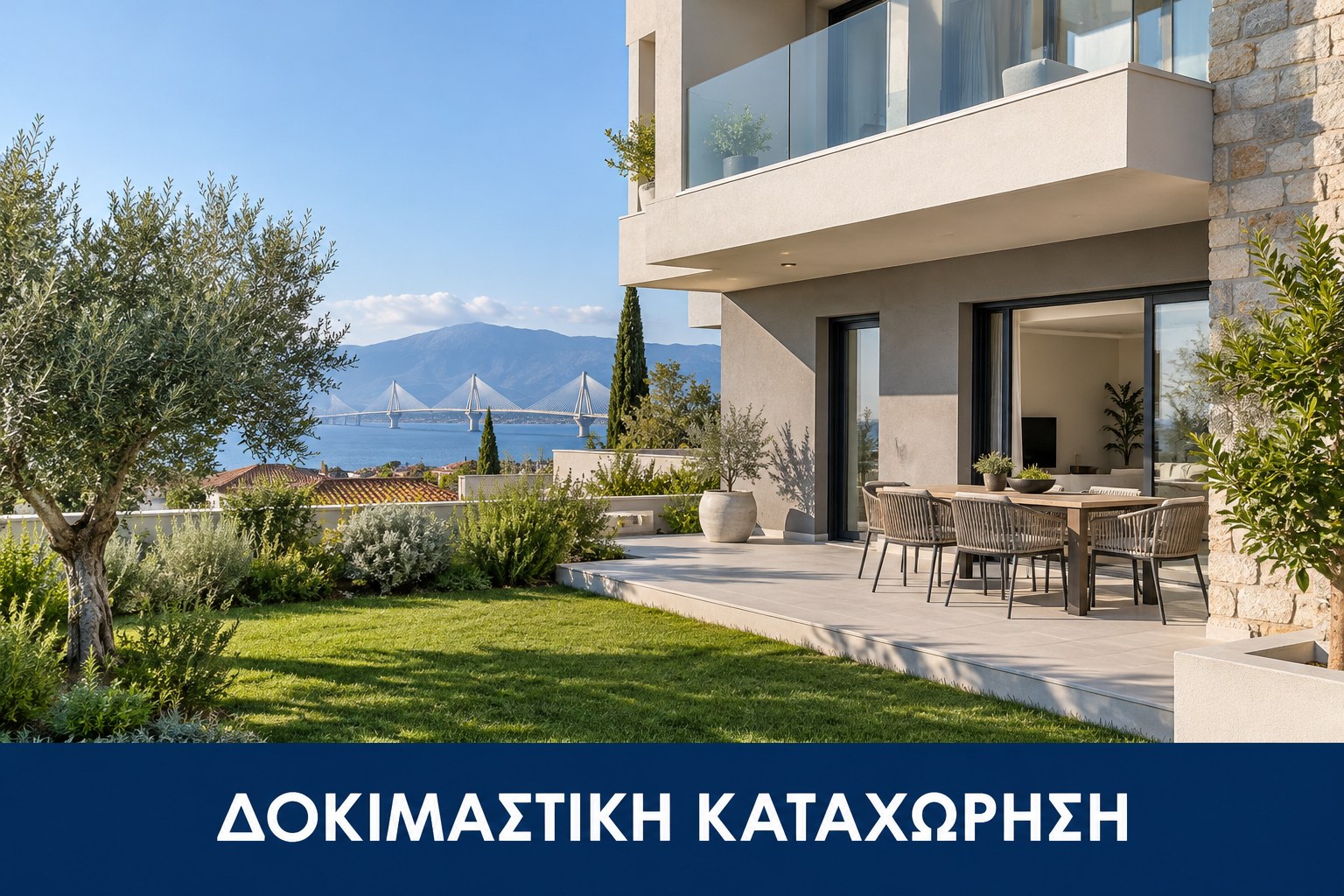 Δοκιμαστική καταχώρηση: Μεζονέτα 155 τ.μ. — Ρίο | Δοκιμαστική καταχώρηση — φανταστική εικόνα τεχνητής νοημοσύνης.