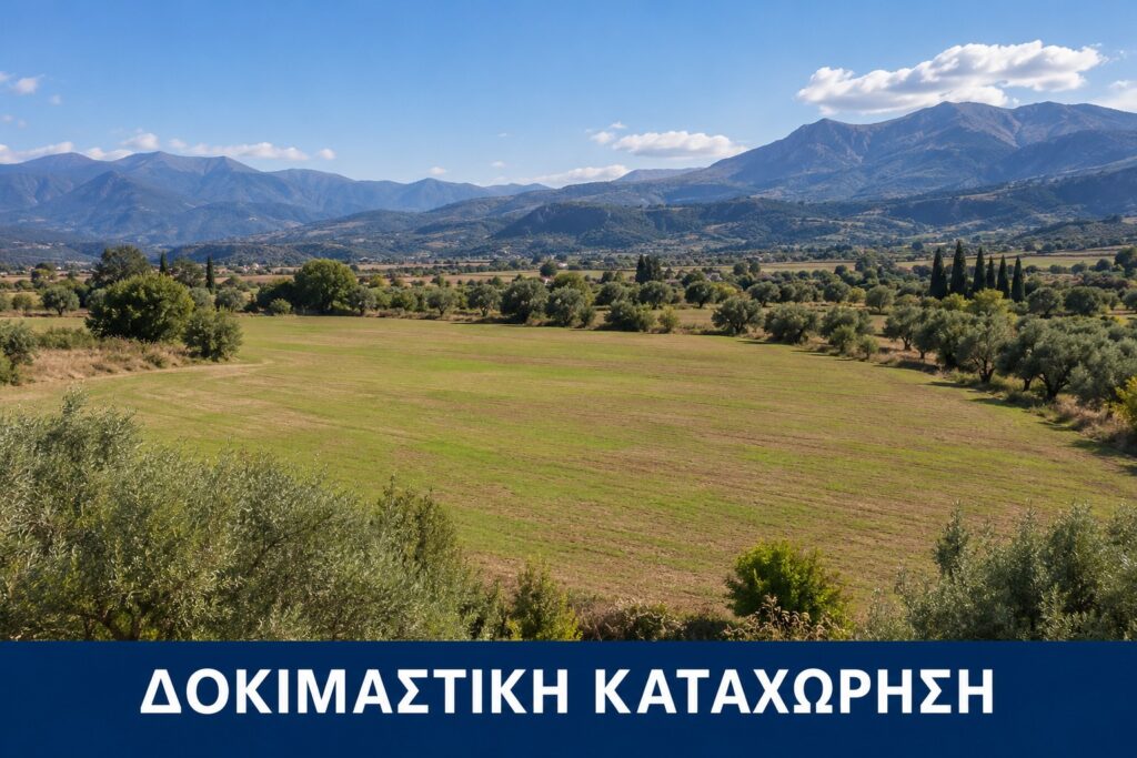 Δοκιμαστική καταχώρηση: Αγροτεμάχιο 8500 τ.μ. — Ερυμάνθεια | Δοκιμαστική καταχώρηση — φανταστική εικόνα τεχνητής νοημοσύνης.