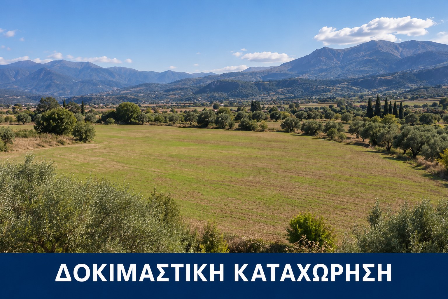 Δοκιμαστική καταχώρηση: Αγροτεμάχιο 8500 τ.μ. — Ερυμάνθεια | Δοκιμαστική καταχώρηση — φανταστική εικόνα τεχνητής νοημοσύνης.